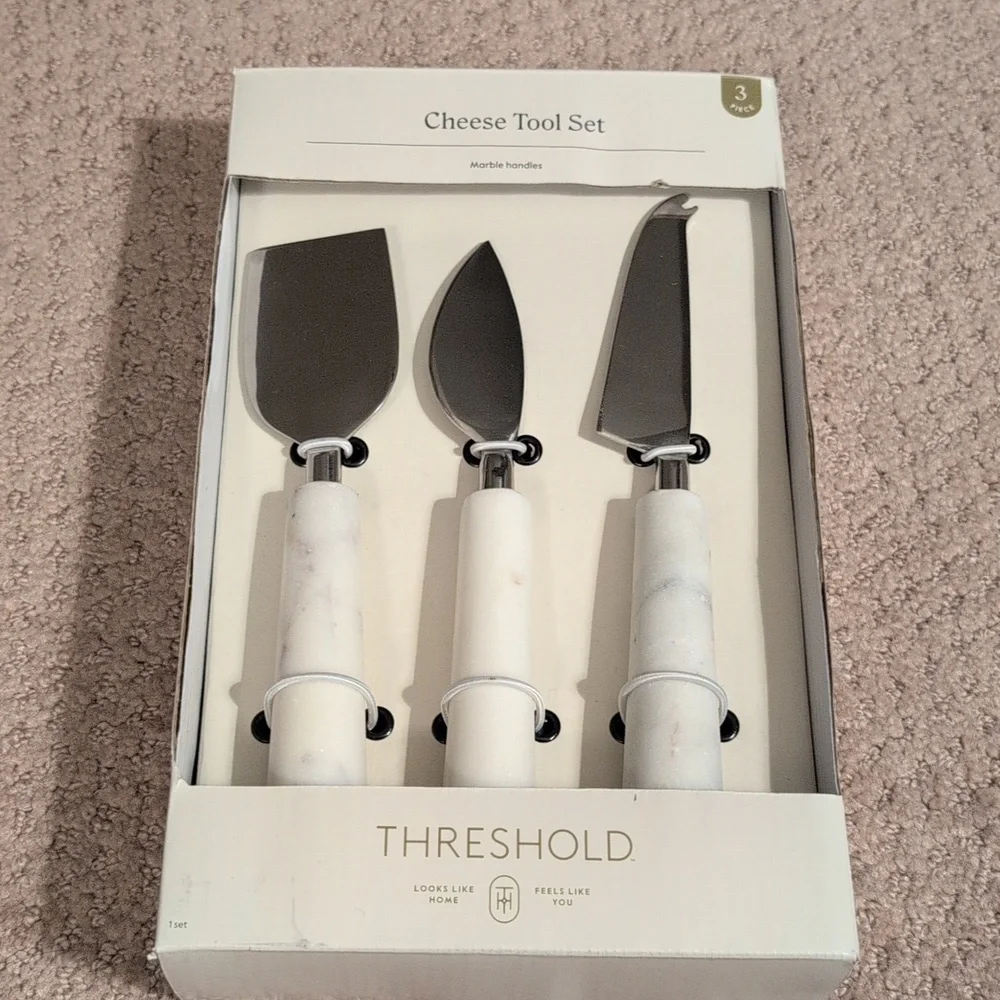 Threshold Cheese Tool Set 3 piece with Marble Handles NEW
